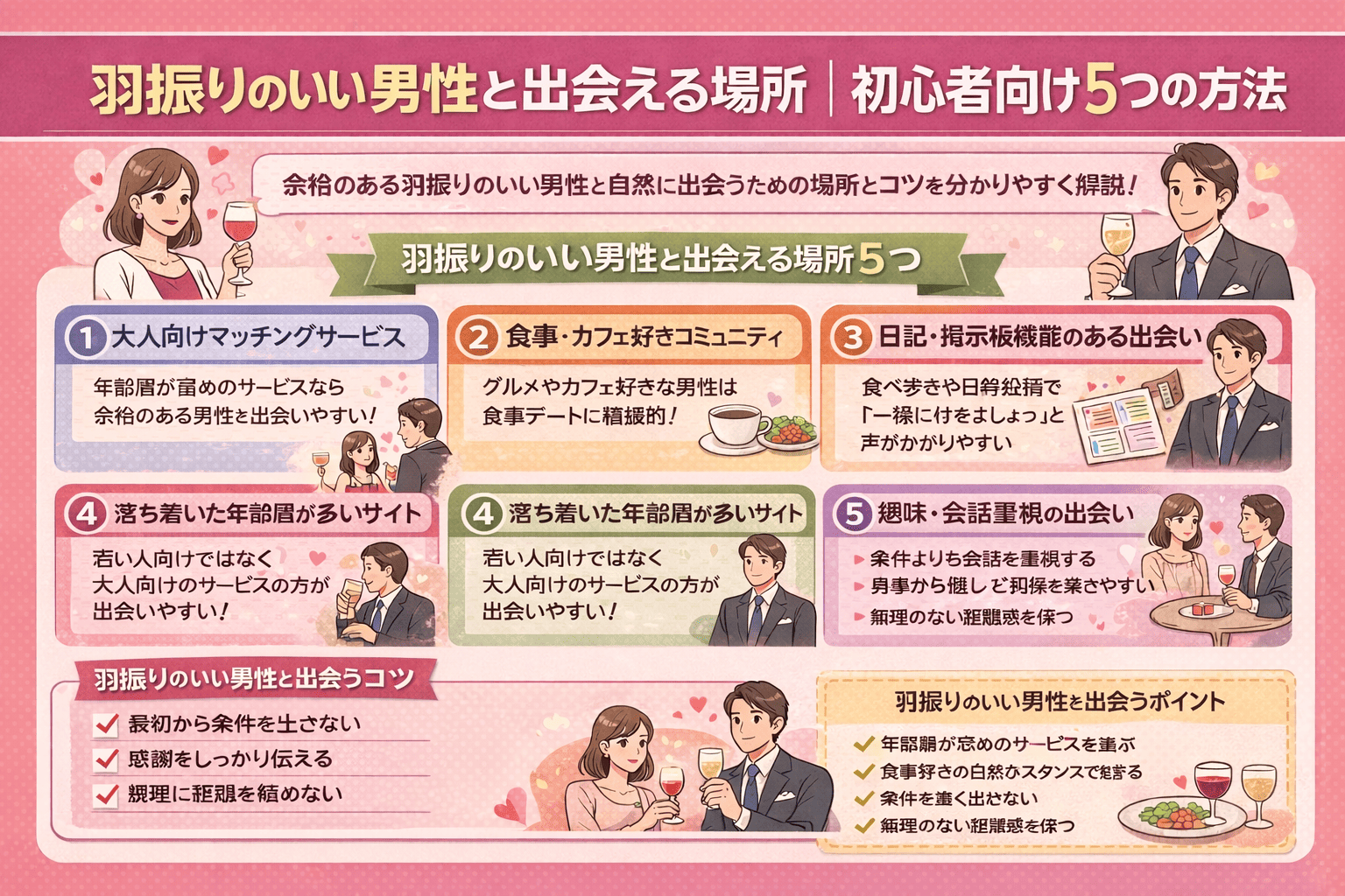 羽振りのいい男性と出会える場所｜初心者向け5つの方法